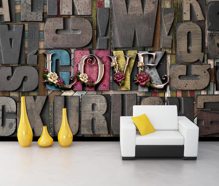 3D White Rose Love WC1324 Wall Murals