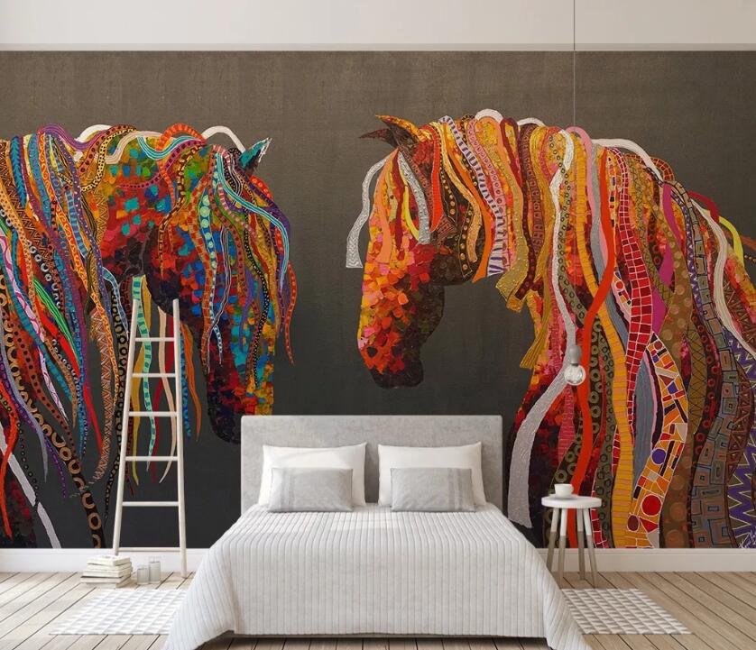 3D Color Horse WC38 Wall Murals Wallpaper AJ Wallpaper 2