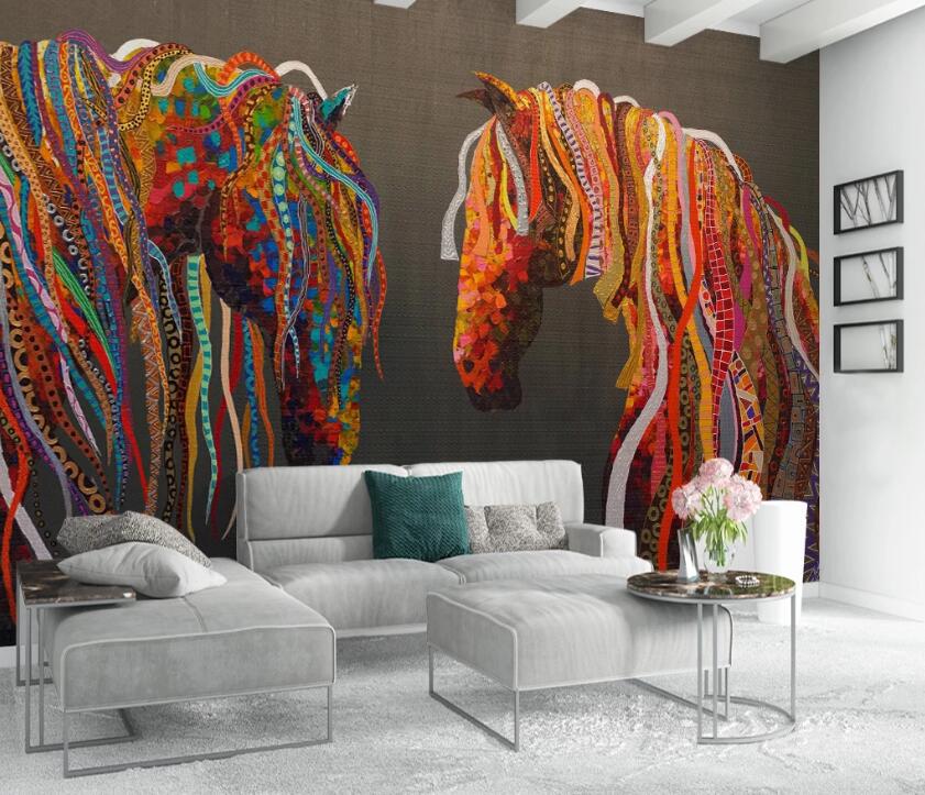 3D Color Horse WC38 Wall Murals Wallpaper AJ Wallpaper 2