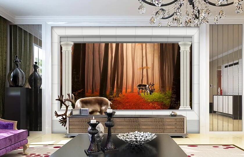 3D Forest Fawn WC35 Wall Murals Wallpaper AJ Wallpaper 2