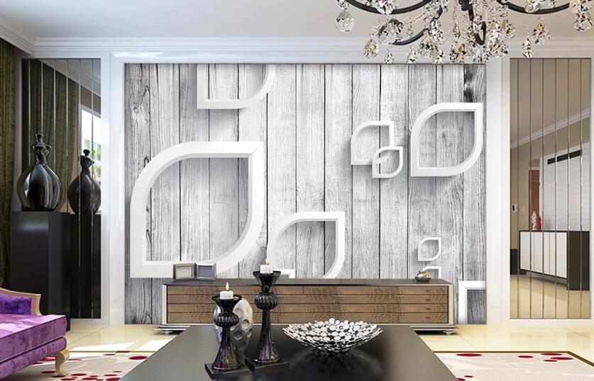 3D White Geometry WC32 Wall Murals Wallpaper AJ Wallpaper 2