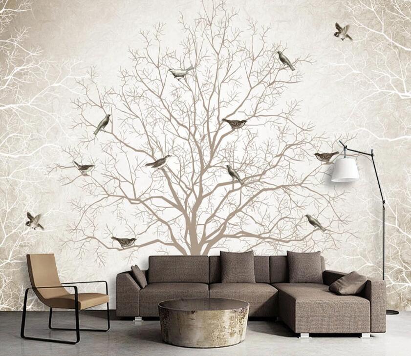 3D Branch Bird WC13 Wall Murals Wallpaper AJ Wallpaper 2