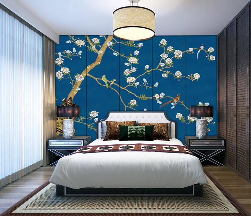 3D Flower Bird WC24 Wall Murals Wallpaper AJ Wallpaper 2