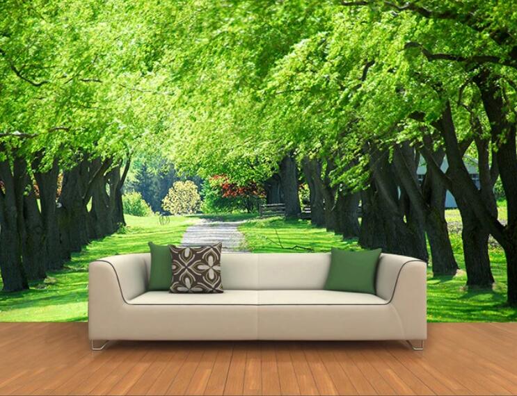 3D Green Forest WC16 Wall Murals Wallpaper AJ Wallpaper 2