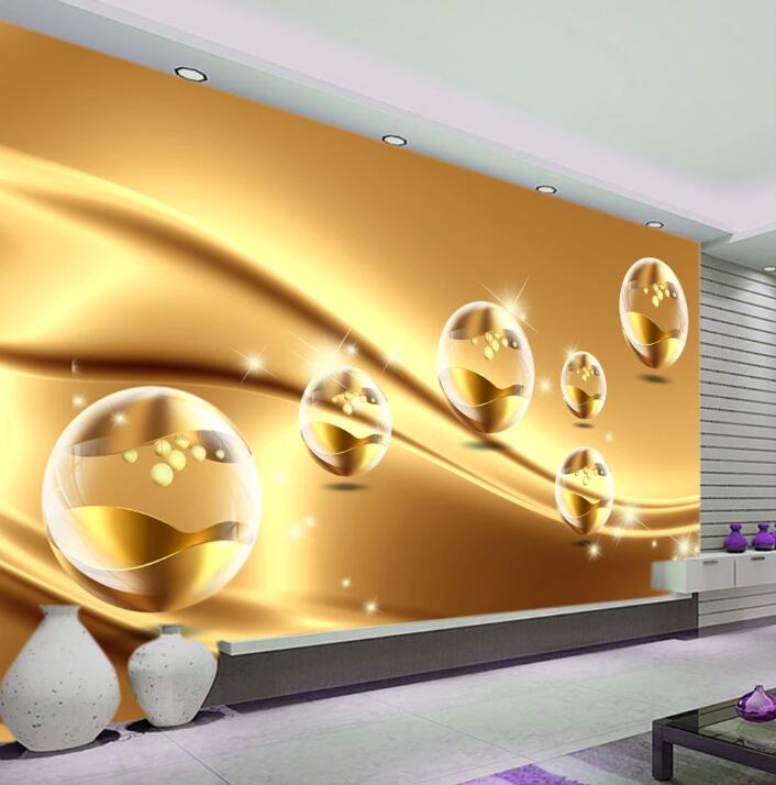 3D Golden Ball WC04 Wall Murals Wallpaper AJ Wallpaper 2