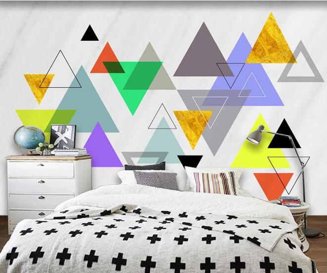 3D Colored Triangle WC1063 Wall Murals