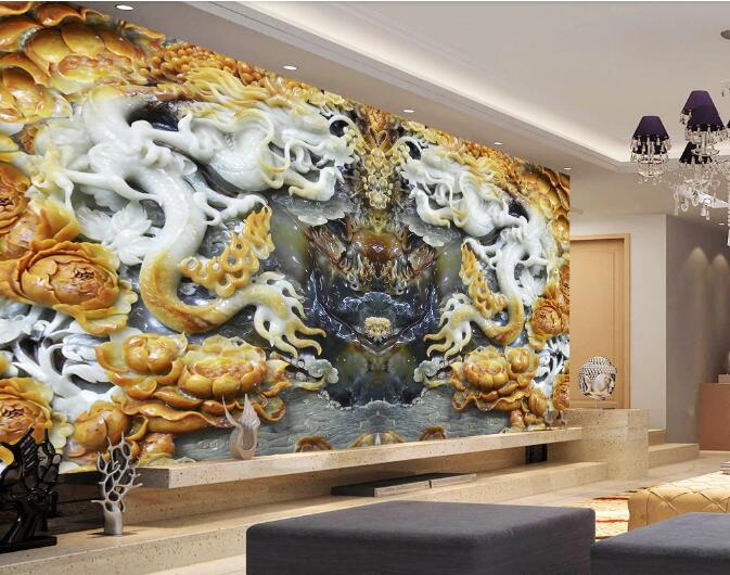 3D Yellow Jade WC140 Wall Murals