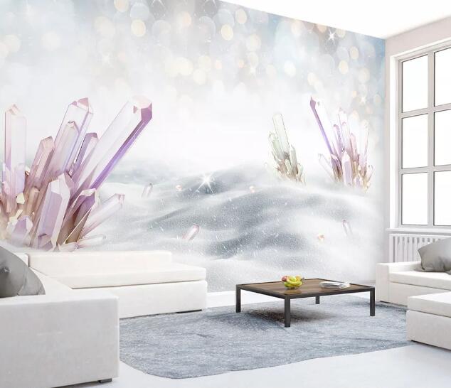 3D Purple Crystal WC629 Wall Murals