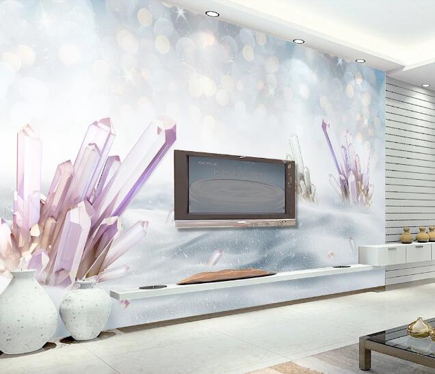 3D Purple Crystal WC629 Wall Murals