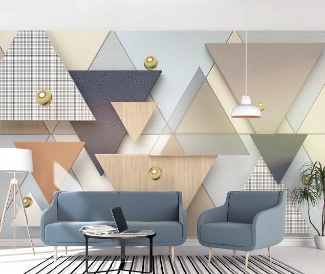 3D Wooden Triangle WC1649 Wall Murals
