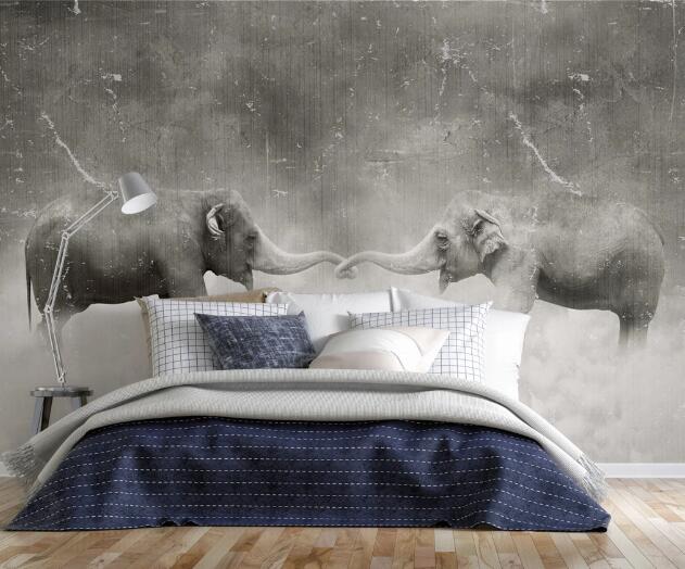 3D Cute Elephant WC1477 Wall Murals