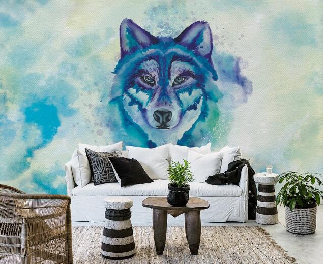 3D Green Wolf WC660 Wall Murals