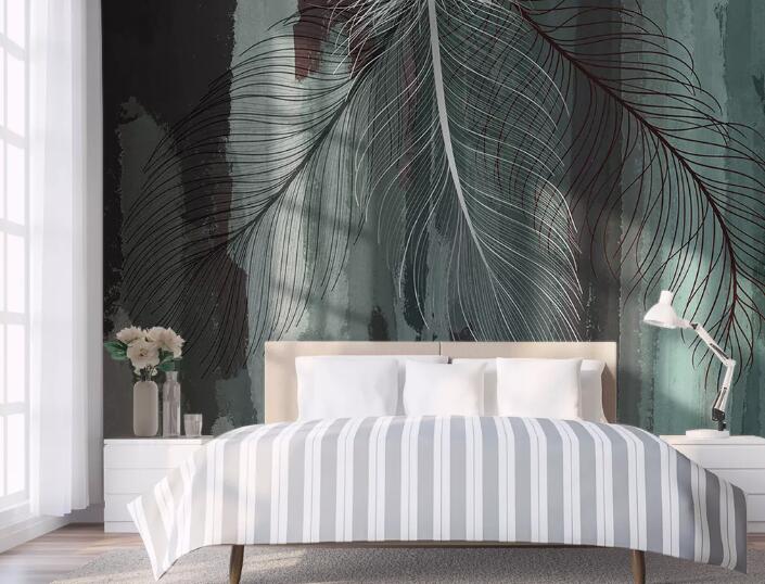 3D Feather Pattern WC2671 Wall Murals