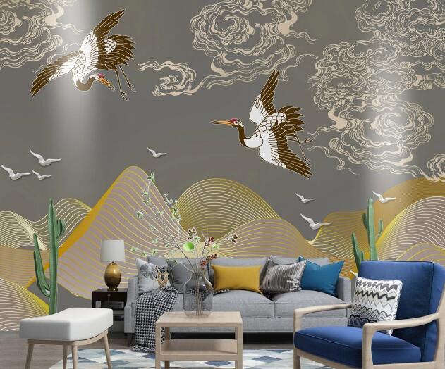 3D Crane Pigeon WC1908 Wall Murals