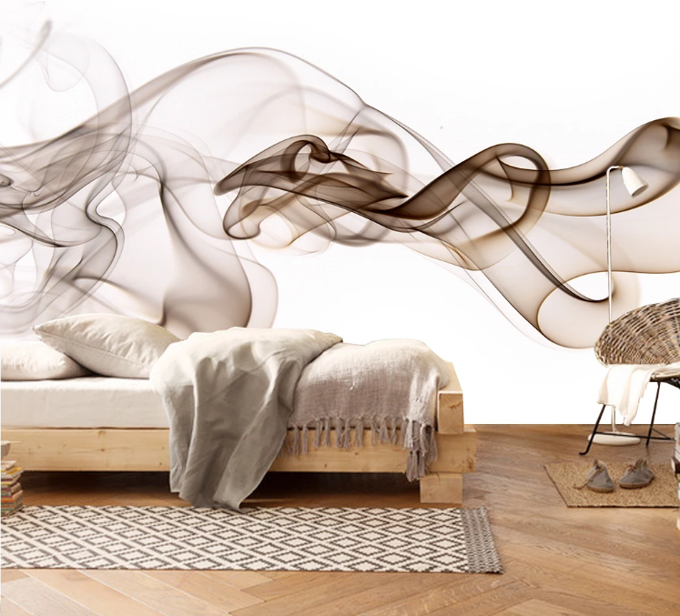 3D Elegant Black Ink WC650 Wall Murals