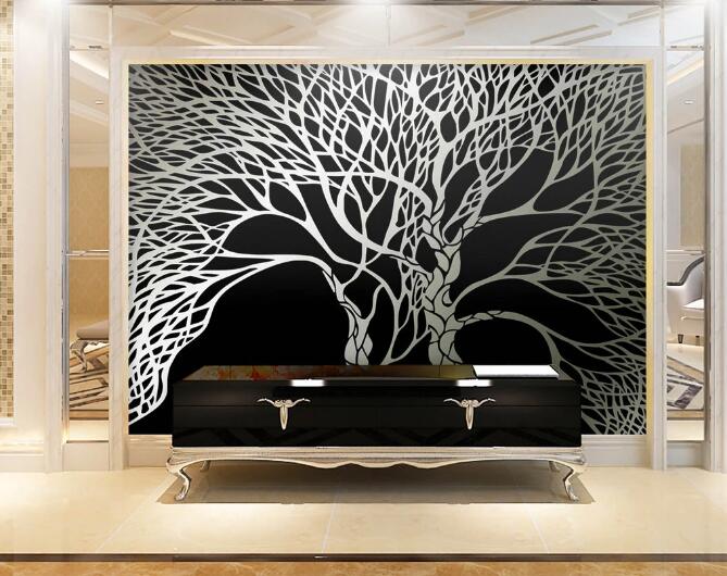 3D Graffiti White Tree WC390 Wall Murals