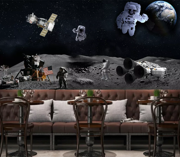 3D Rocket Astronaut WC1700 Wall Murals