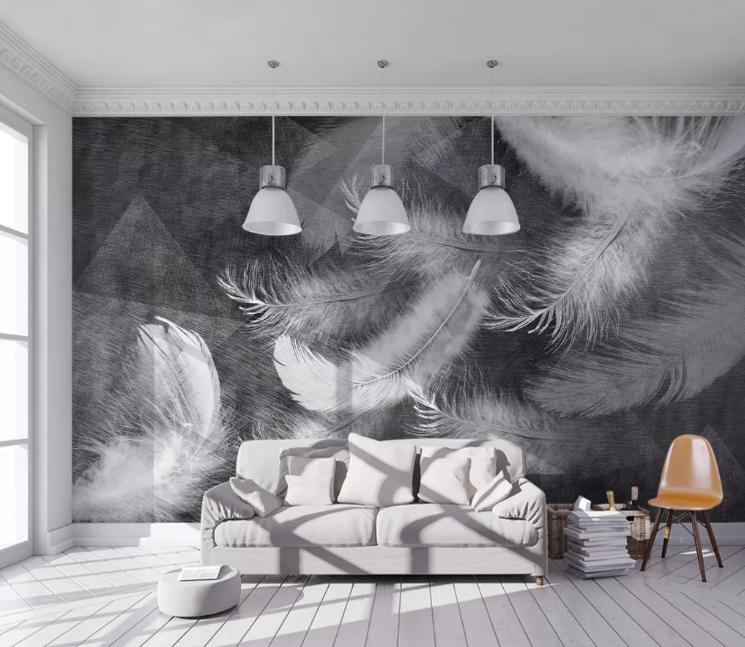 3D Misty Feathers WC2664 Wall Murals