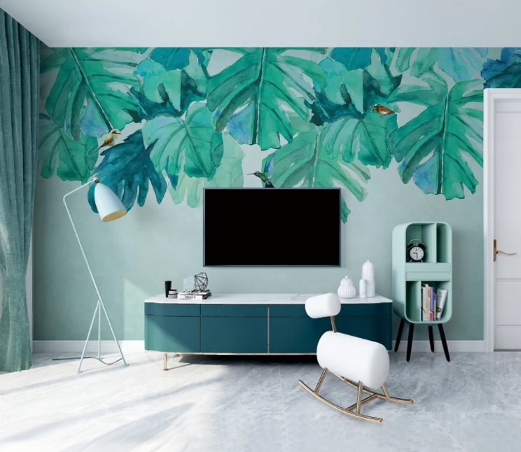 3D Bird Leaves WC2663 Wall Murals