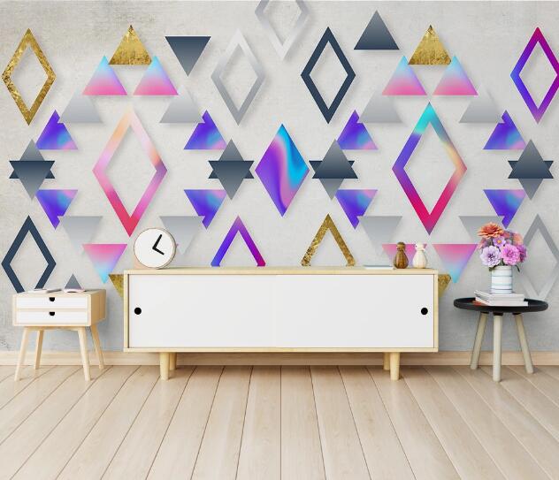 3D Colored Rhombus WC983 Wall Murals