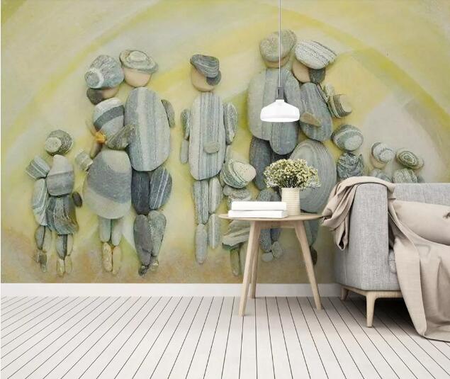 3D Stone Man WC1276 Wall Murals