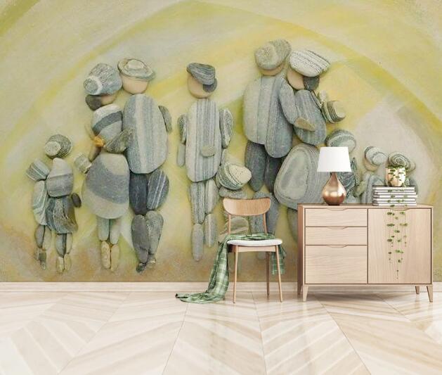 3D Stone Man WC1276 Wall Murals