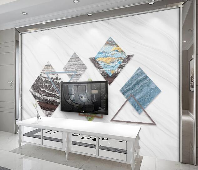 3D Square Mountain WC2741 Wall Murals