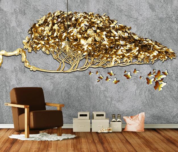 3D Gold Tree WC1212 Wall Murals