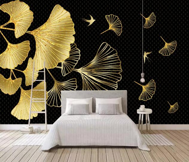 3D Swallow Leaves WC2318 Wall Murals