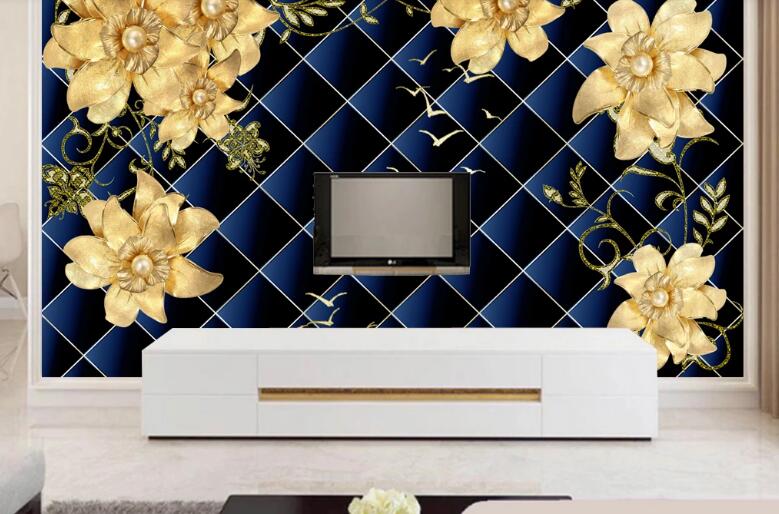 3D Jewelry Flower WC1870 Wall Murals