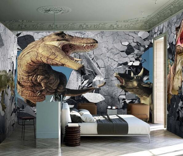 3D Ferocious Dinosaur WC1326 Wall Murals