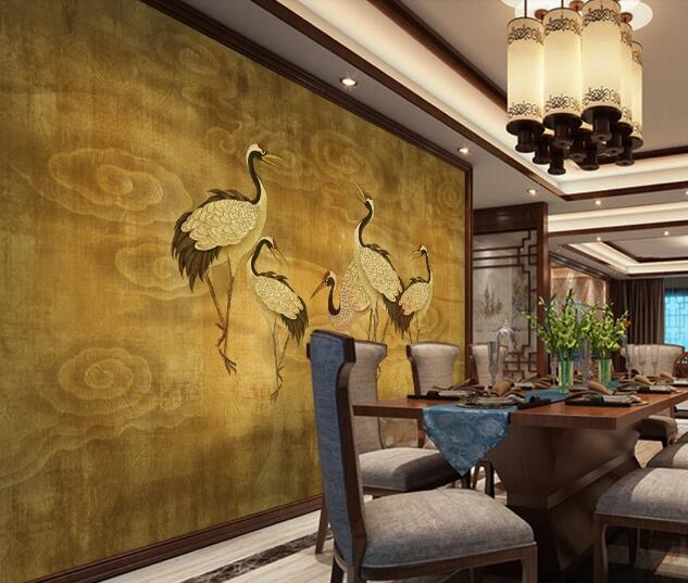 3D Yellow Crane WC2353 Wall Murals