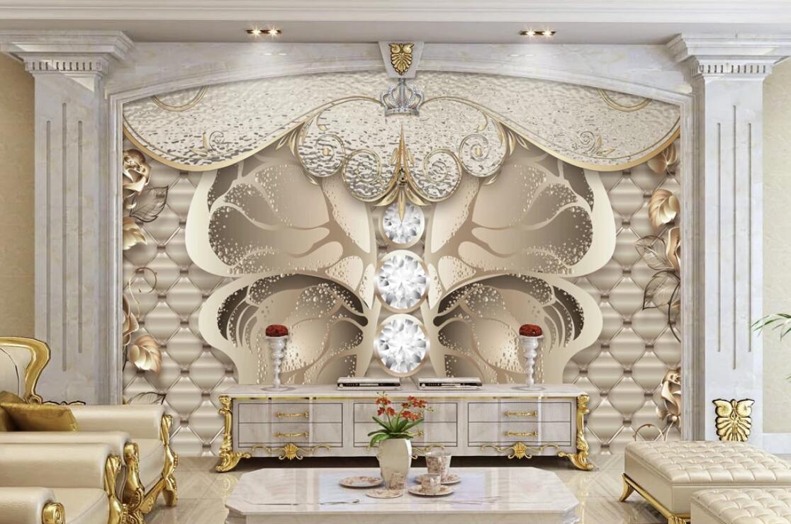 3D Diamond Butterfly WC237 Wall Murals