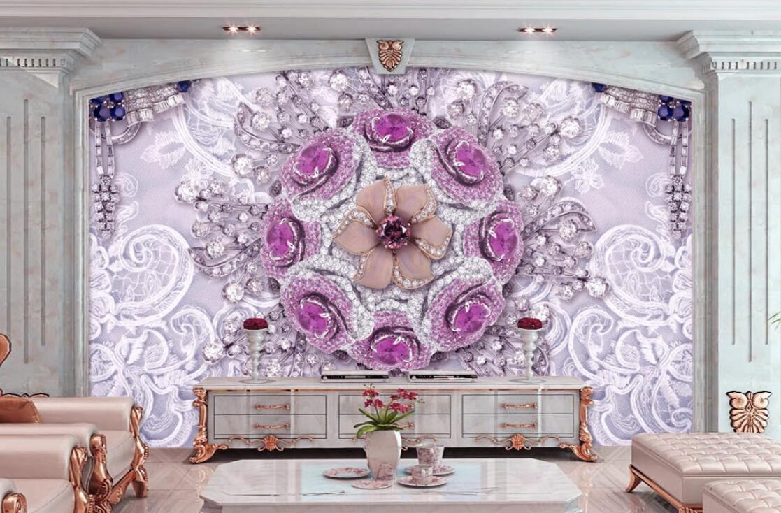 3D Brooch Diamond WC244 Wall Murals