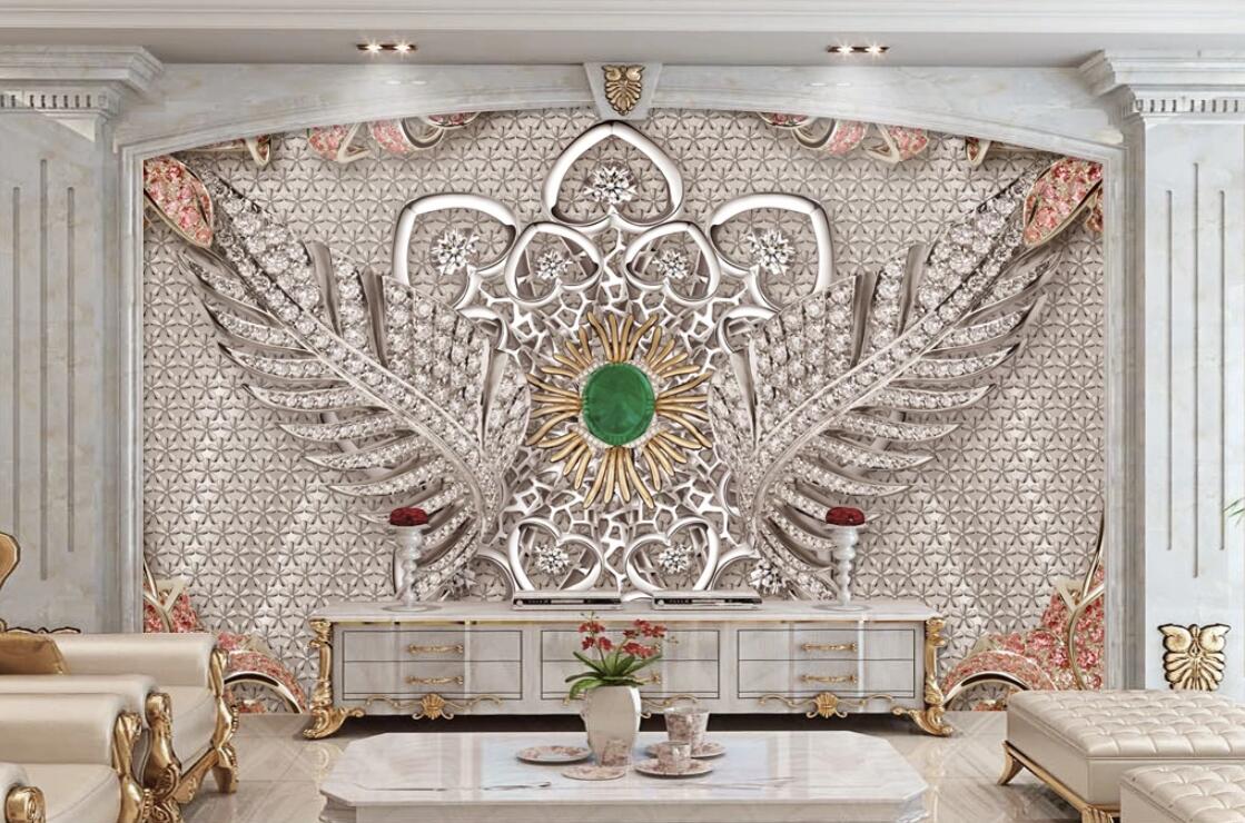 3D Leaf Diamond WC250 Wall Murals