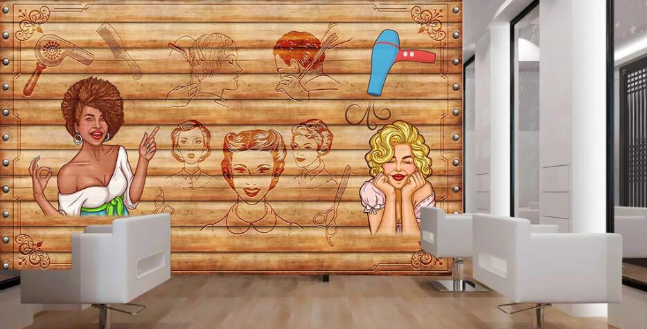 3D Black Girl 1568 Wall Murals