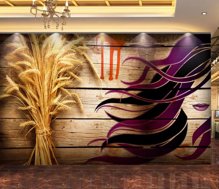 3D Long Purple Hair 1584 Wall Murals