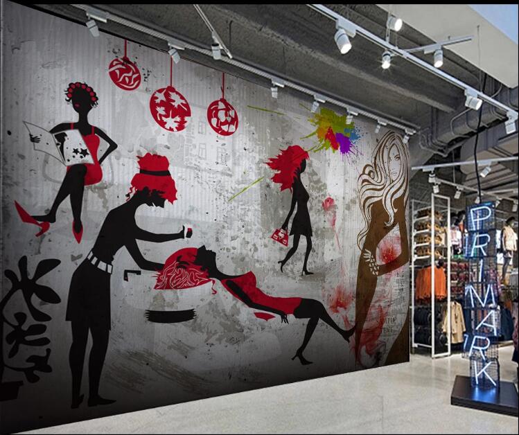 3D Red Hair 1517 Wall Murals