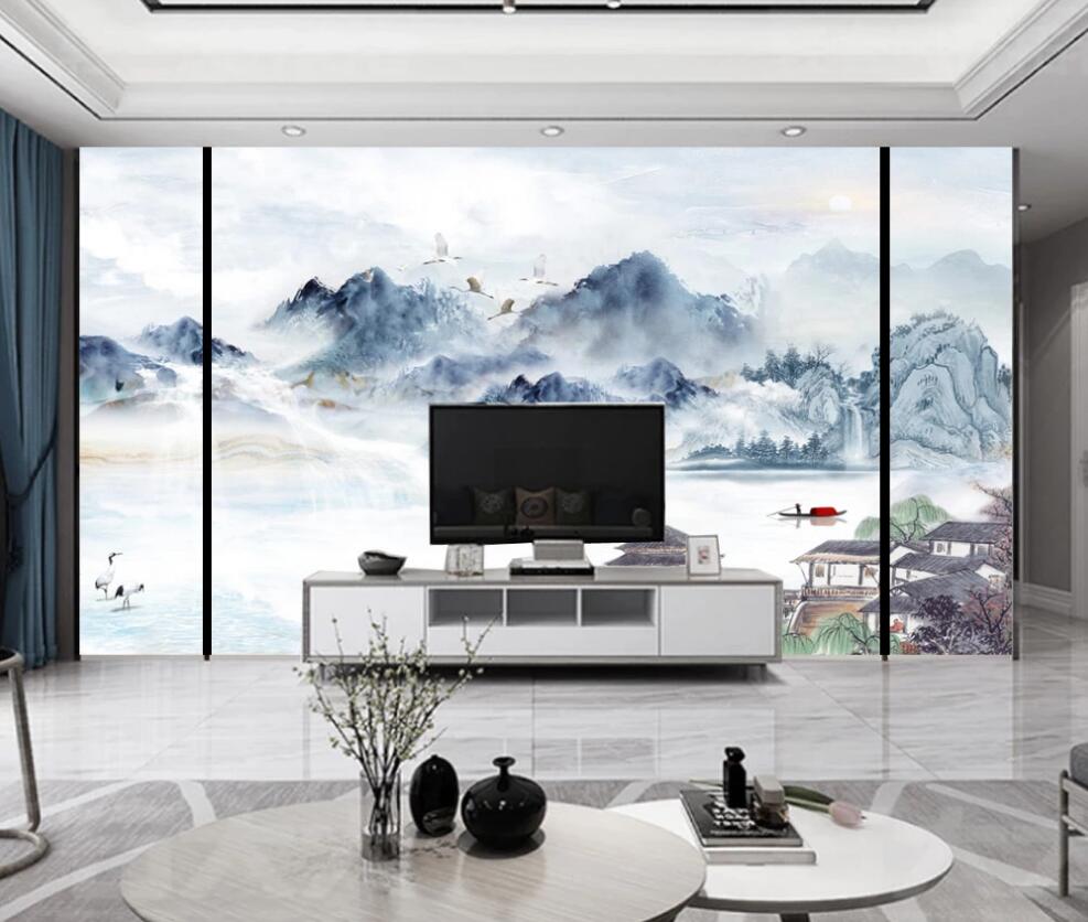 3D Deep Blue Wonderland Landscape 1708 Wall Murals