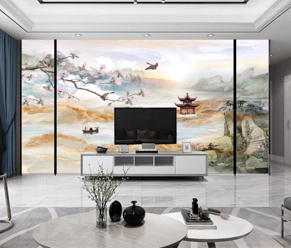 3D Wonderland With Golden Ornament 1697 Wall Murals