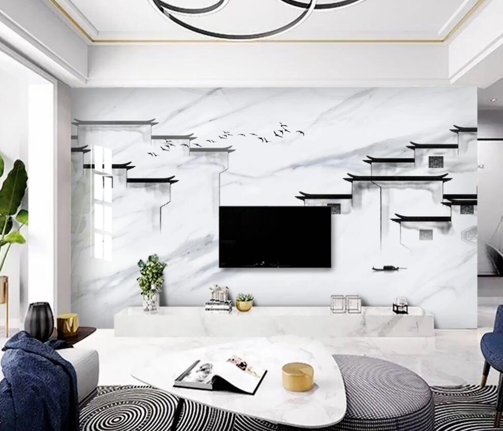 3D Classical Architecture In Ink 1411 Wall Murals