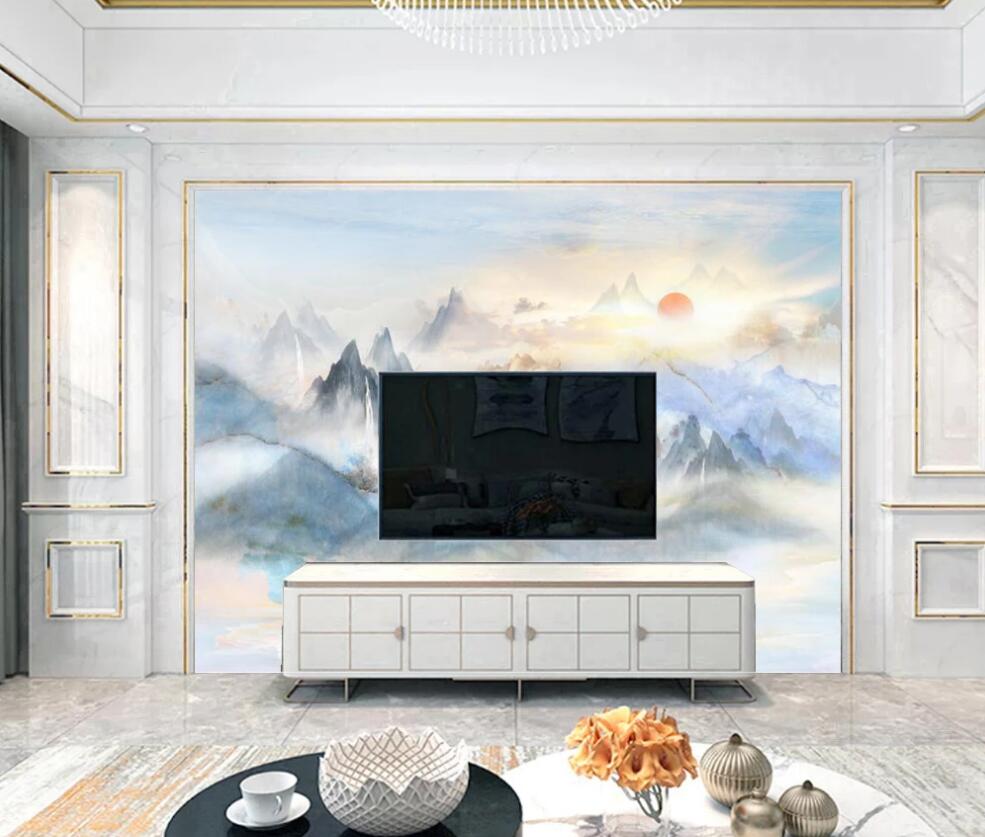 3D Wonderland Mountains Under Sunrise 1662 Wall Murals
