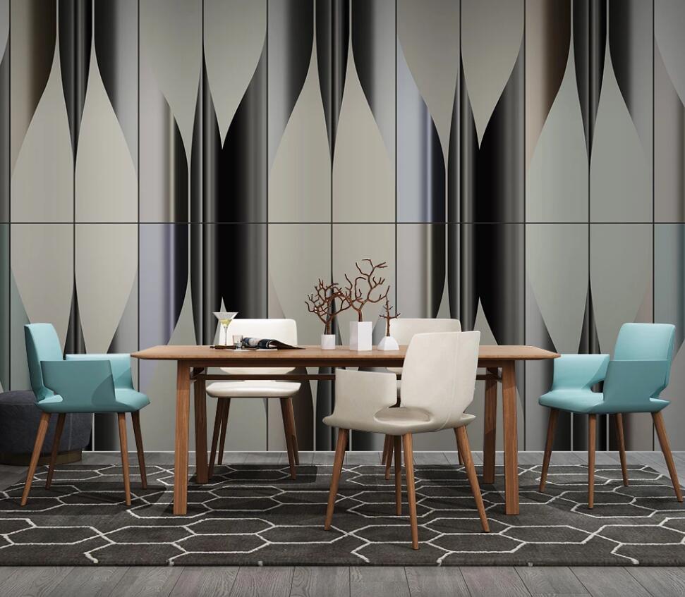 3D Three-color Arrangement Gap 1650 Wall Murals