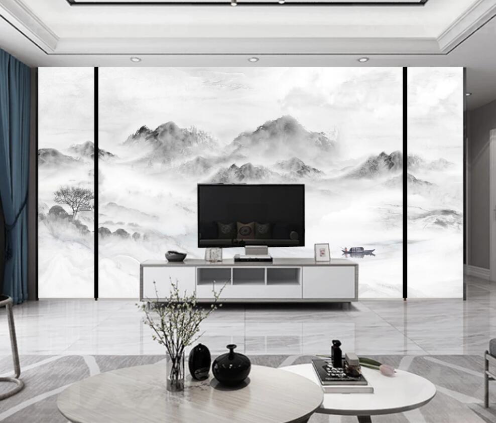 3D Classic And Tranquil Ink Mountains 1579 Wall Murals
