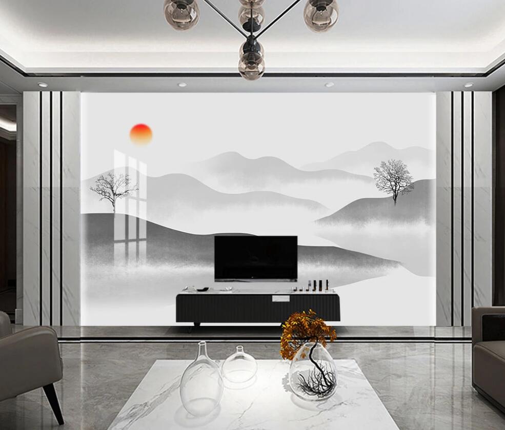 3D The Tranquility Of The Rolling Peaks 1624 Wall Murals