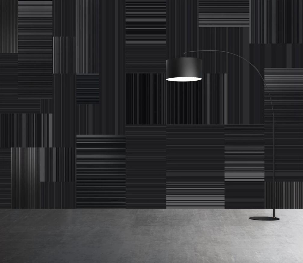 3D Staggered Black Lines 1615 Wall Murals