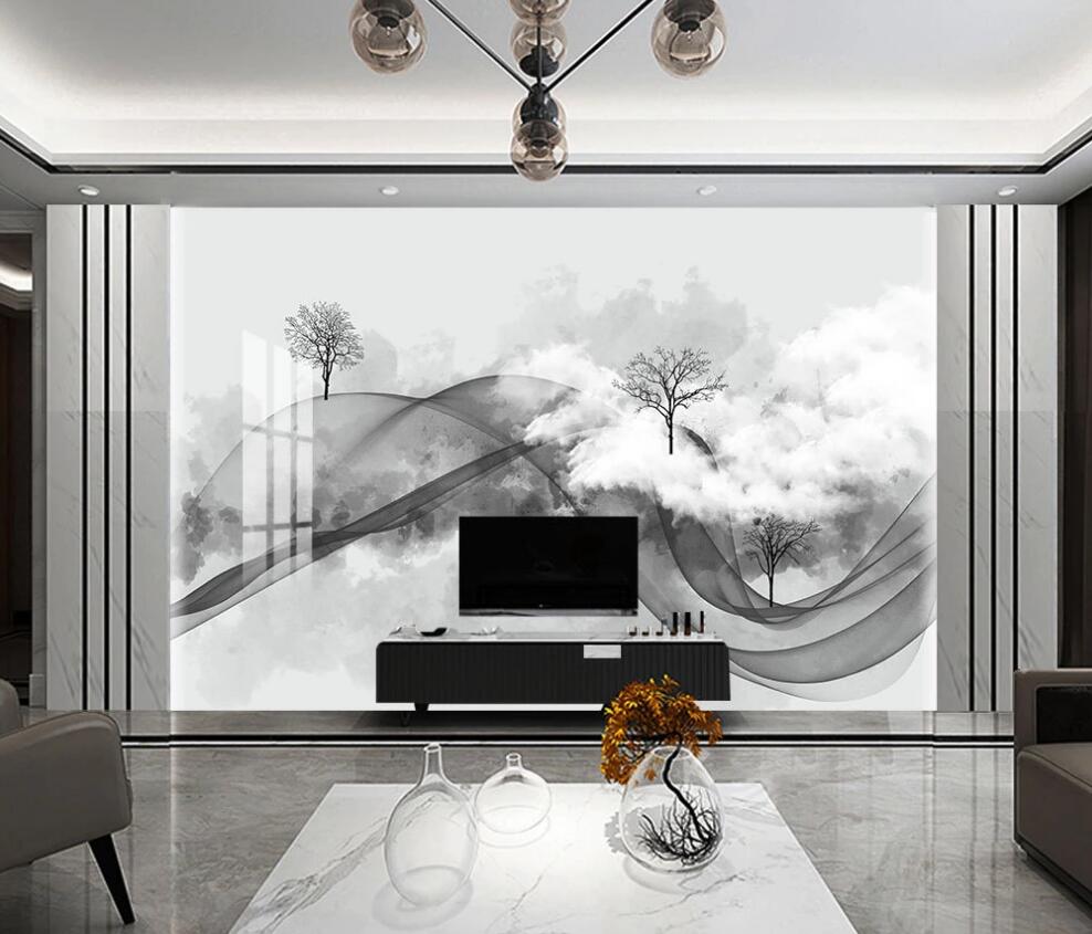 3D Thick Black Clouds 1609 Wall Murals