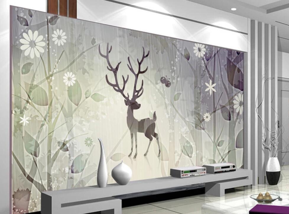 3D Misty And Mysterious Deer 1116 Wall Murals