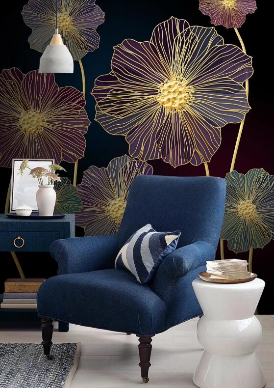 3D Big Flower With Fluorescent Lines 1238 Wall Murals