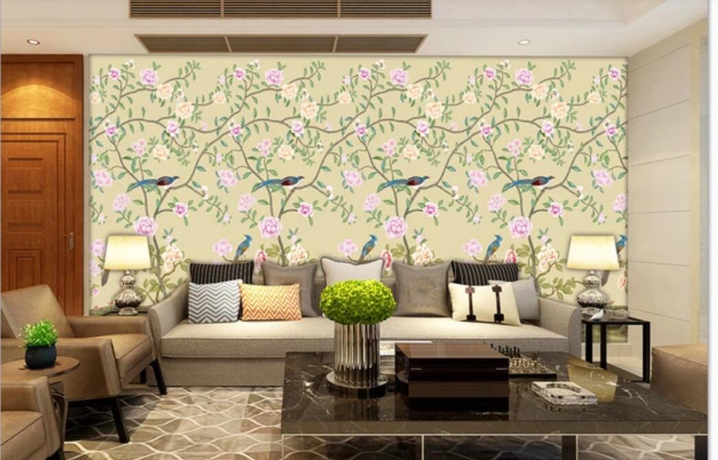 3D White Lush Flowers 1130 Wall Murals